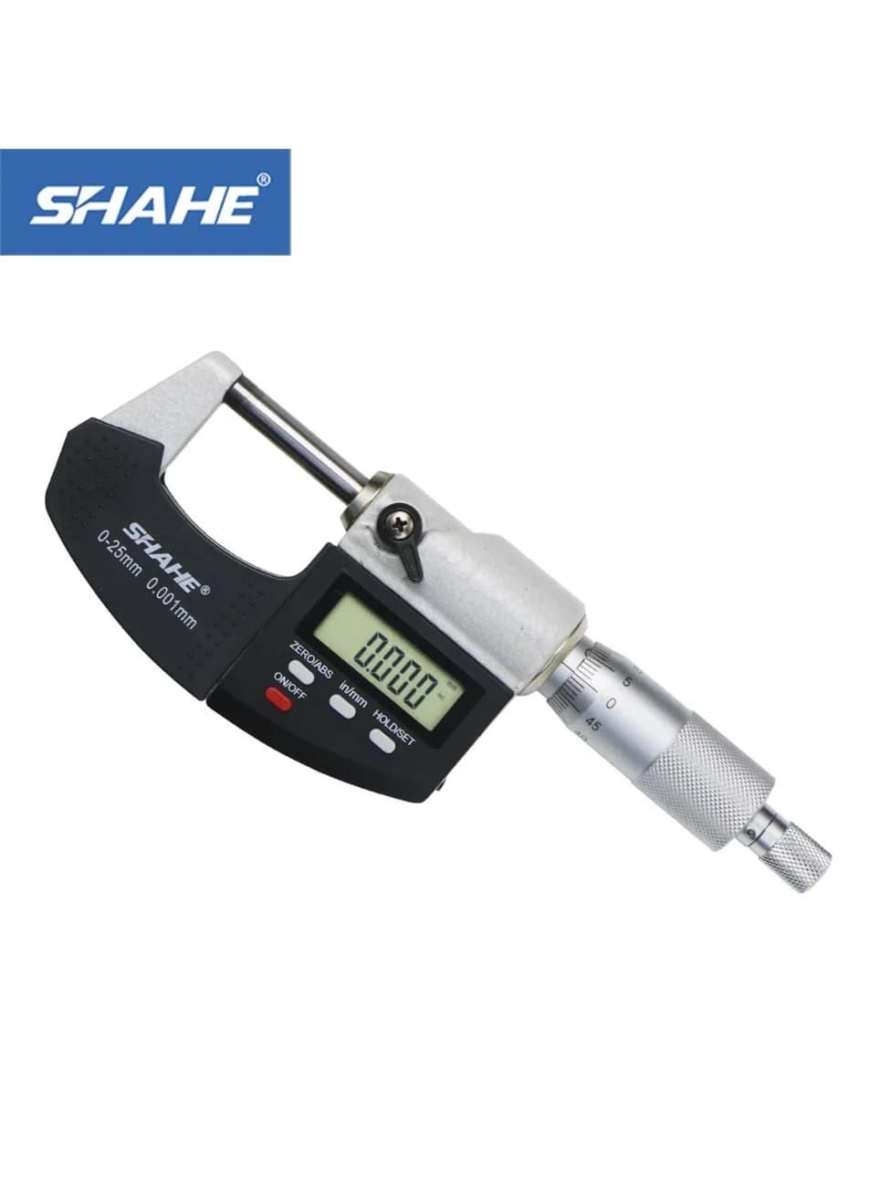 Micromètre numérique SHAHE 0-25 mm avec échelle, micromètre extérieur électronique, jauge 0,001 mm