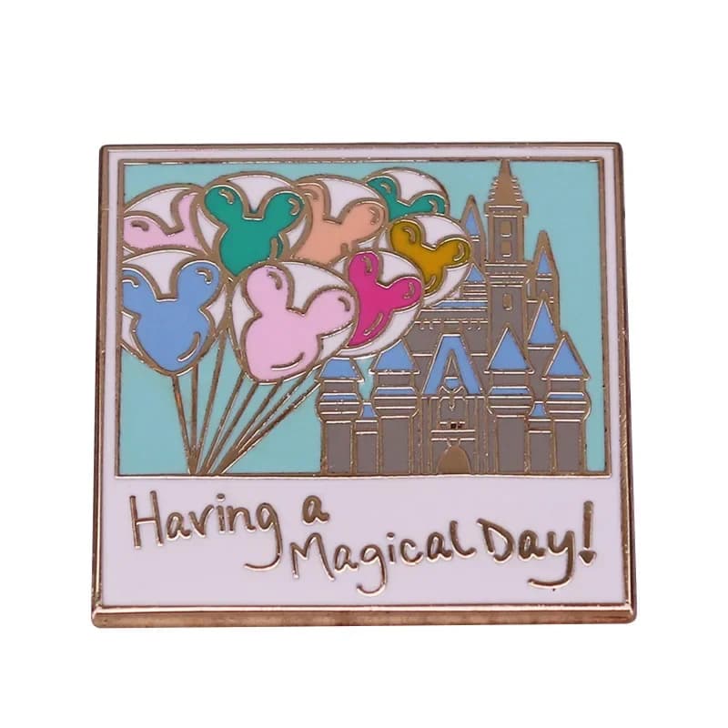 Ballons de jour magique château Souvenir Photo émail broche heureux souvenirs romantiques broche commémorative Badge cadeau d'anniversaire