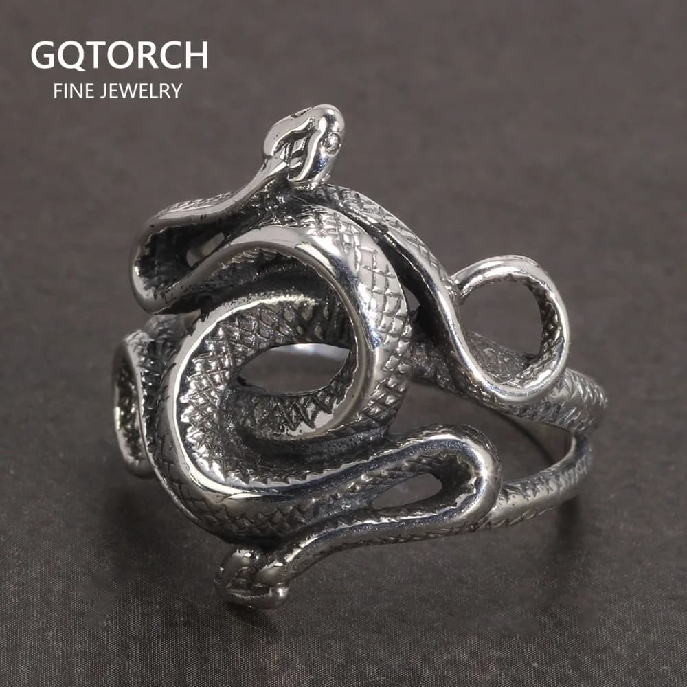 Bagues serpent en argent Sterling 925 véritable pour hommes et femmes, drame TV, tueurs naturels, rétro Punk, bijoux fins, meilleur cadeau pour les Fans