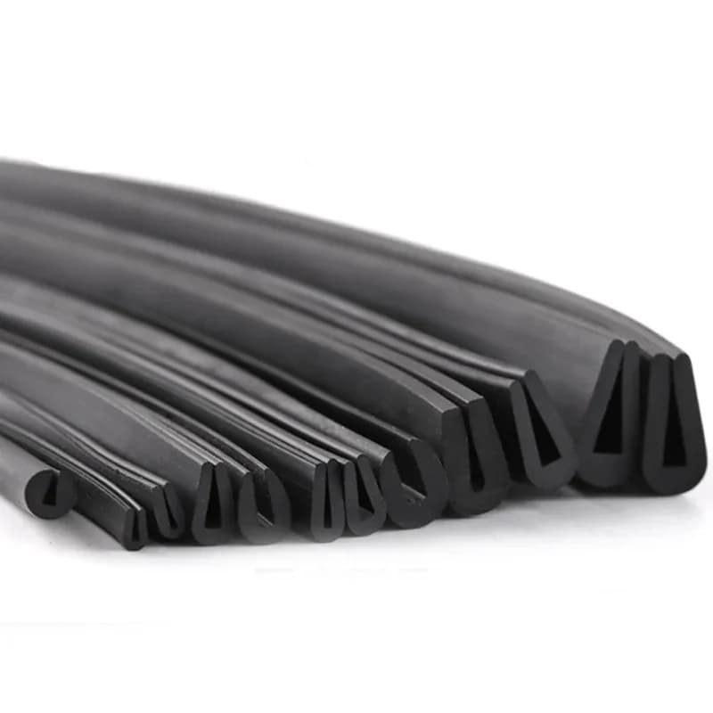 Bande de bordure en caoutchouc noir, section en U, protection anti-huile, largeur intérieure ENME 0.5-10mm, hauteur 5-15mm, 1 m, 2 m, 3 m, 5m, 10m