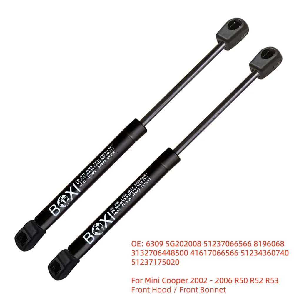 BOXI 2PCS Amortisseurs de capot avant 6309 SG202008 51237066566 pour Mini Cooper 2002 - 2006 R50 R52 R53 Ressorts à gaz