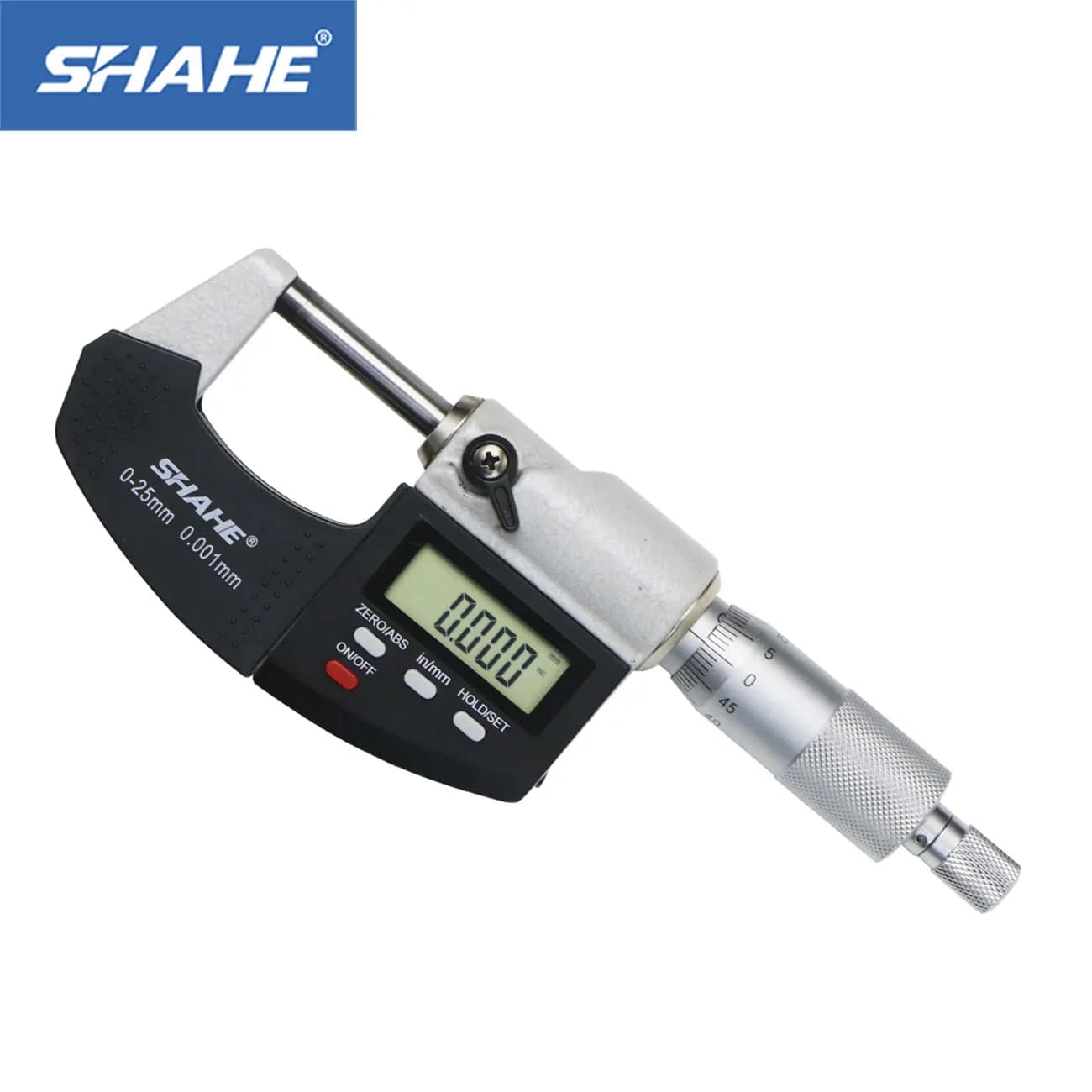 Micromètre numérique SHAHE 0-25 mm avec échelle, micromètre extérieur électronique, jauge 0,001 mm