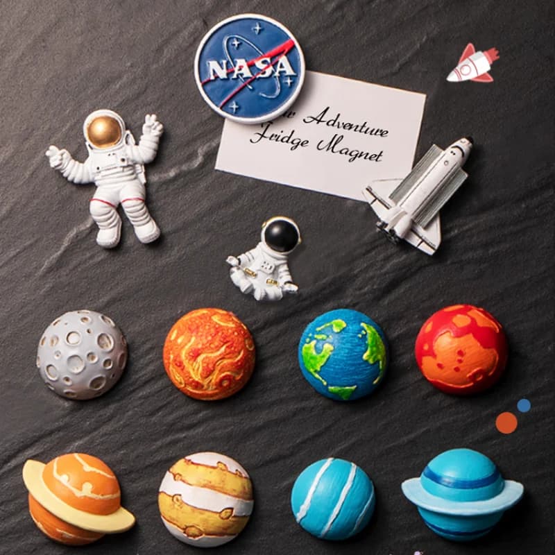 Aimant de réfrigérateur 3D Space Astronsom3D, série Happy Planet