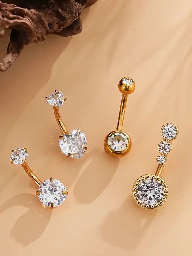 Lot de 3 à 8 pièces de Piercings de Nombril Styles Mixtes, Longs et Courbés, pour Femme, 14G, Motif Papillon