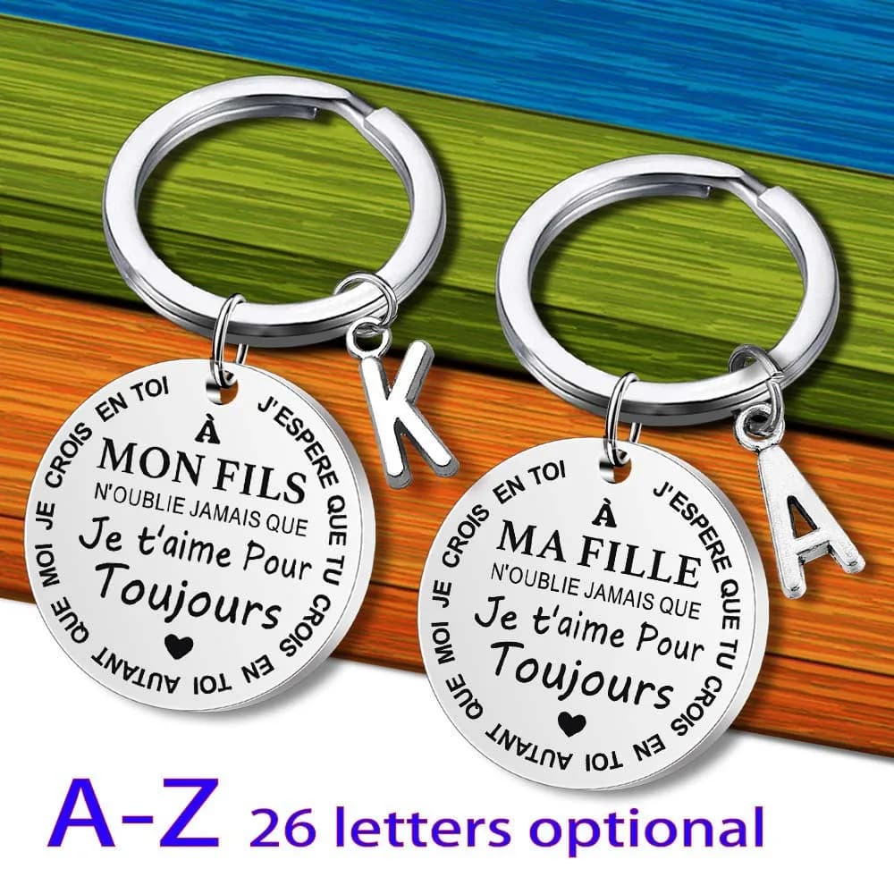 Porte clef A MON Fils A MA Fille à mon fils fille je t'aime pour toujours cadeau inspirant porte-clés en acier bijoux de noël noel