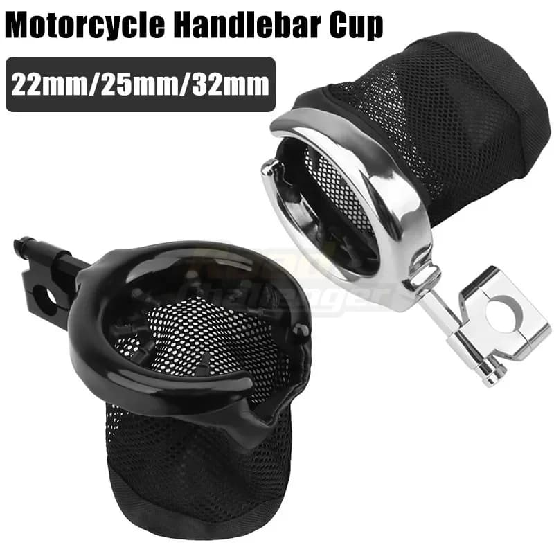 Porte-gobelet universel pour moto, 22mm 25mm 32mm, Chrome noir, pour Harley Touring Sportster Honda Yamaha Kawasak universel