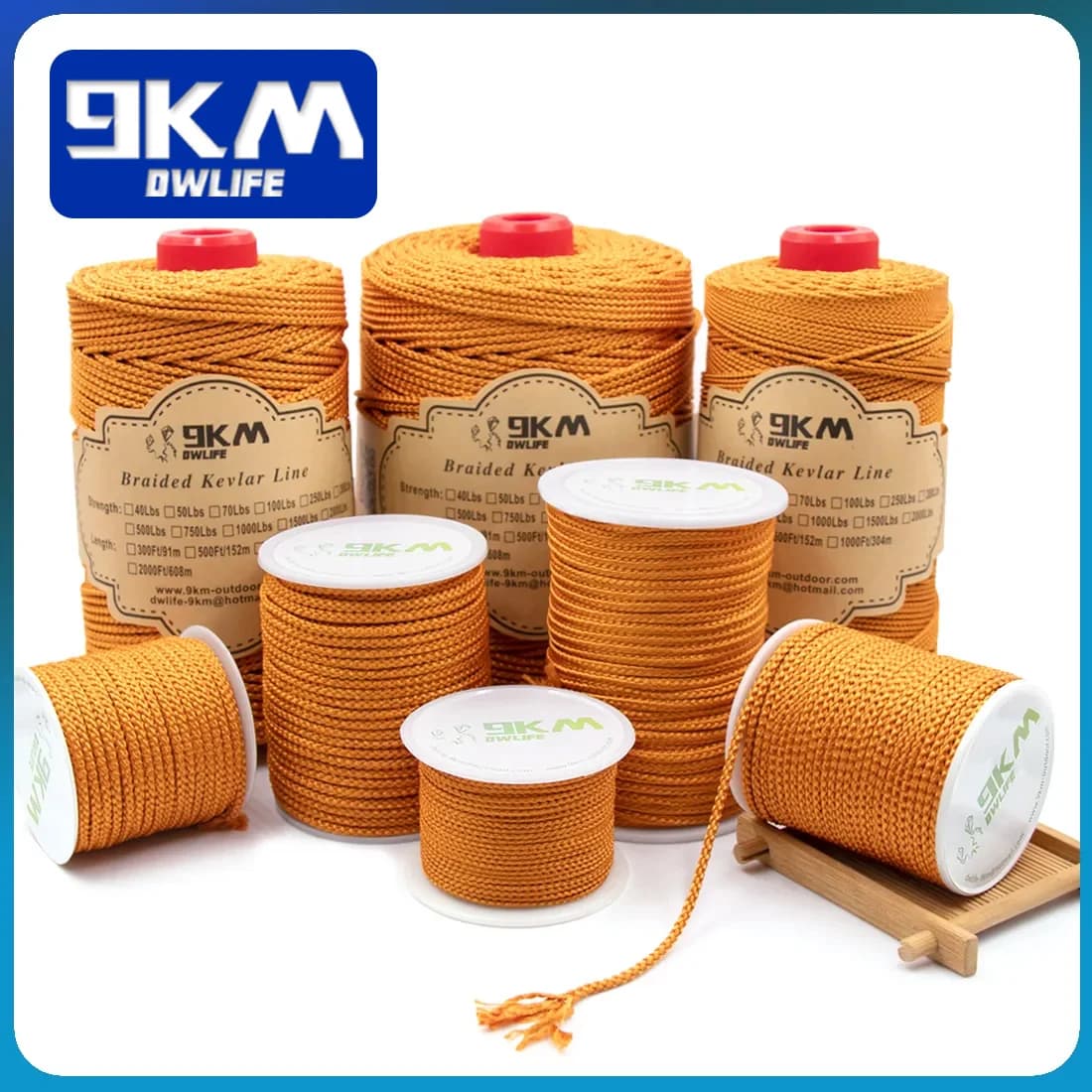 Ligne Kevalr tressée 1.5mm ~ 4mm ligne d'assistance à la pêche haute résistance cordon paracorde polyvalent corde volante de cerf-volant de survie tactique