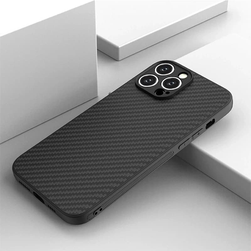 Nouvelle coque de protection arrière ultra-fine en TPU souple et fibre de carbone pour Apple iPhone 16, 13, 12, 11, 14, 15, 17 Pro Max, 16E, MINI, 14, 15, 16 PLUS