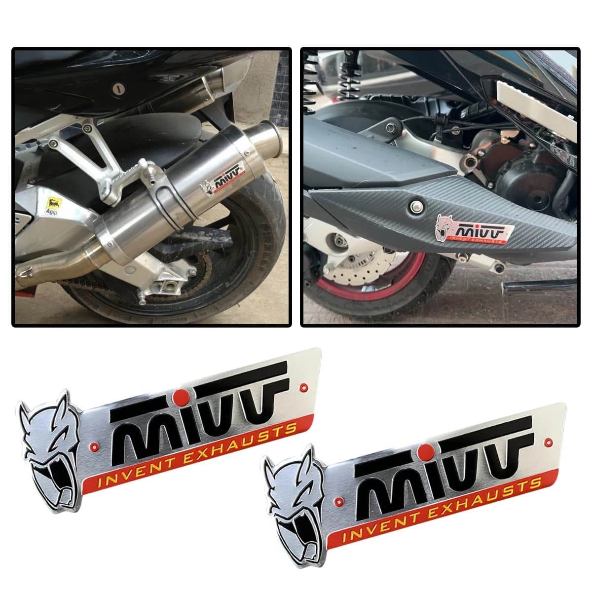 Autocollants pour tuyaux d'échappement de moto en aluminium, 2 pièces/lot, accessoires pour Mivv pour YAMAHA Kawasaki Suzuki Honda