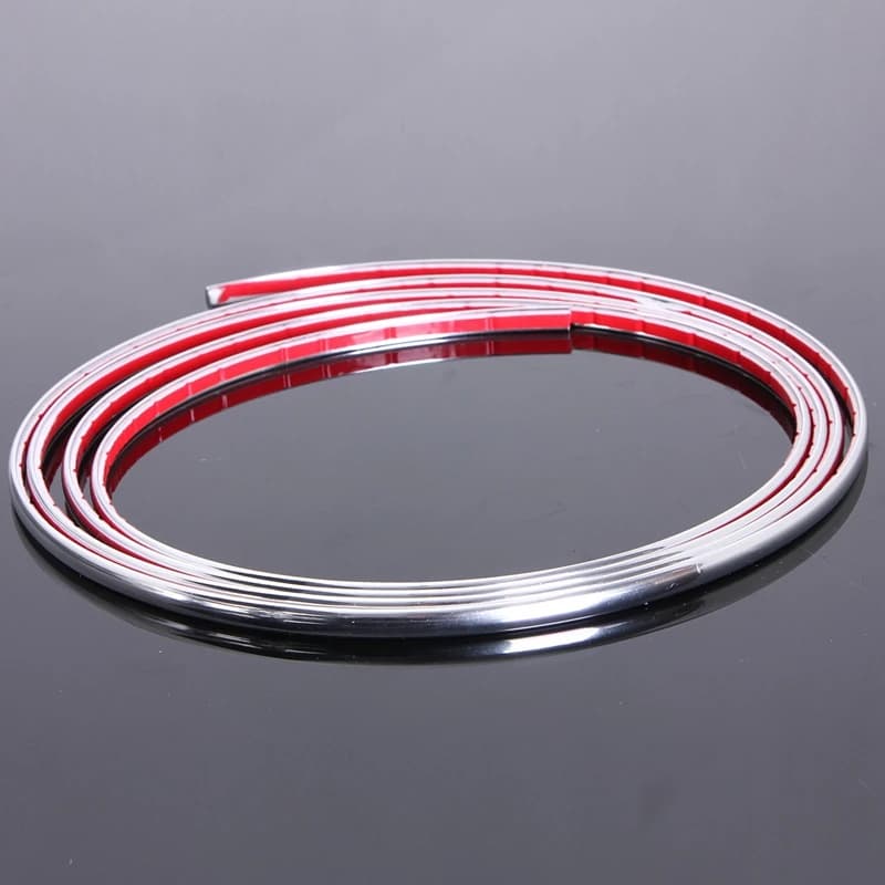 Bande de garniture de moulage de décoration de style chromé de voiture, autocollant de protection bricolage, couverture brillante, accessoires de pare-chocs de voiture, 4mm x 2m