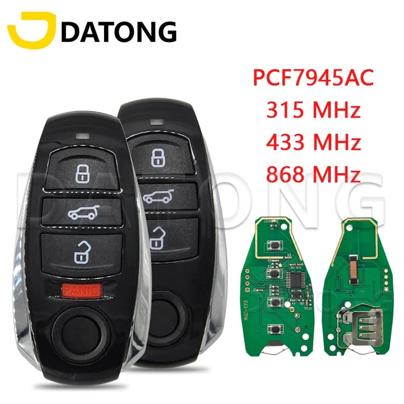 Datong World-Clé Télécommande Intelligente à 3 lèvent, Vierge, Puce pour VW, Volkswagen Touareg, 315 Mhz, Audi Série 5
