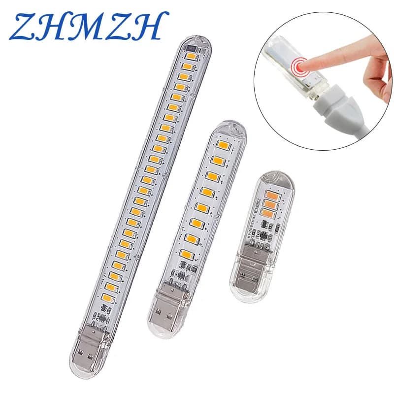Lampe de lecture LED USB ZHMZH à interrupteur tactile, mini lampe de bureau LED, rouge, bleu, vert, blanc, portable, flexible, lumières nocturnes, DC5V 1.5W