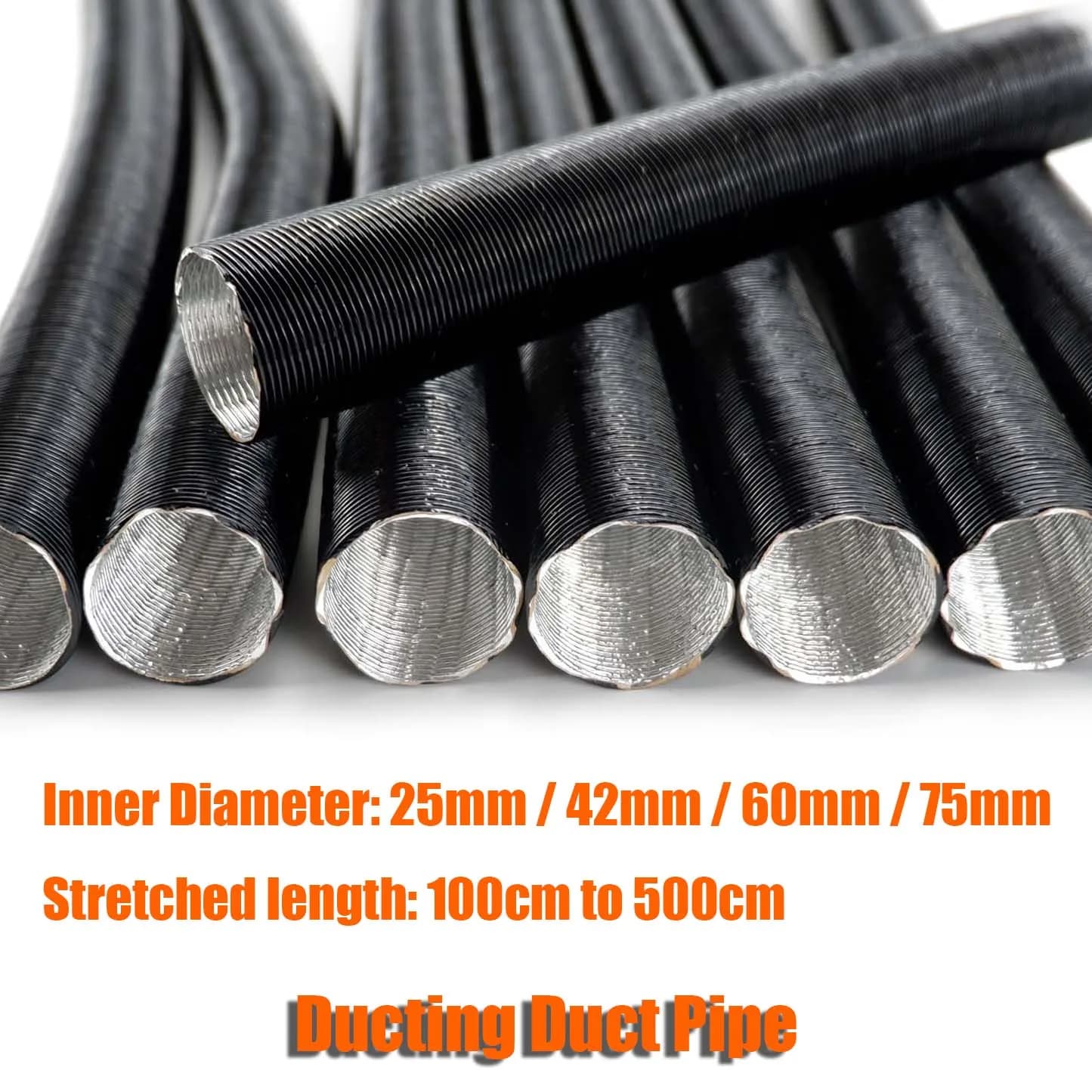 25mm 42mm 60mm 75mm diamètre 100-500cm longueur Air Diesel chauffage de stationnement conduit tuyau tuyau tuyau pour voiture camping-car caravane haute température