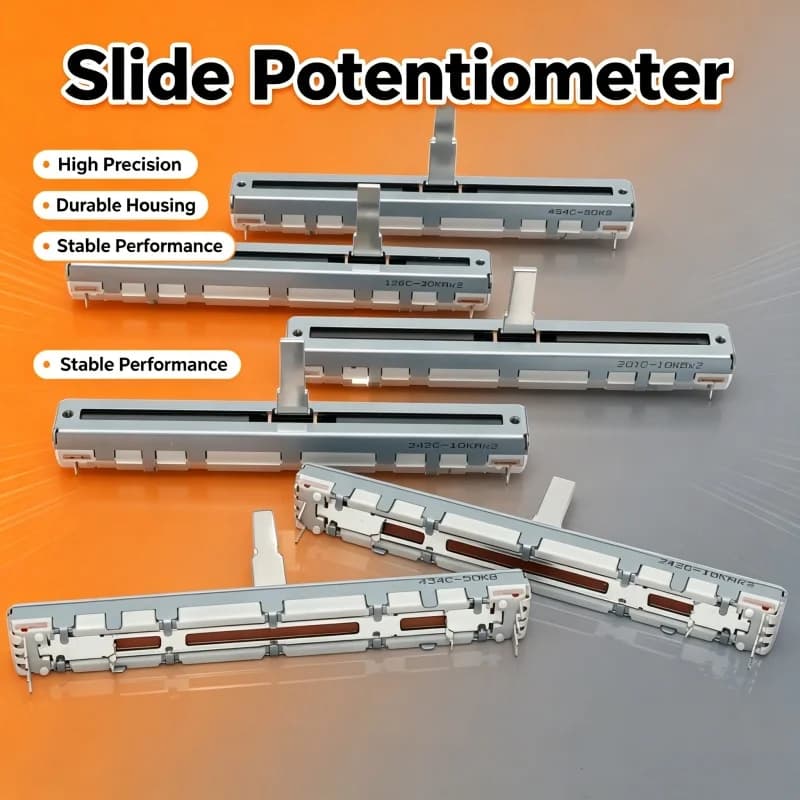1 pièce Potentiomètre coulissant ALPS 7,5 cm 10KAX2 20KAX2 10KBX2 50KB, unité simple ou double, pour mixeur, poussoir de volume, poignée de fader RS6011 15 mm