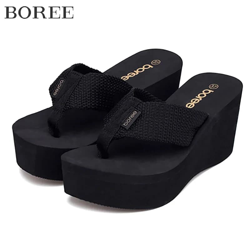 BOREE-Sandales à l'offre elles compensées pour femmes, tongs de plage, à talons hauts, en graphène, dépistolet ant, non ald, nouvelle collection été