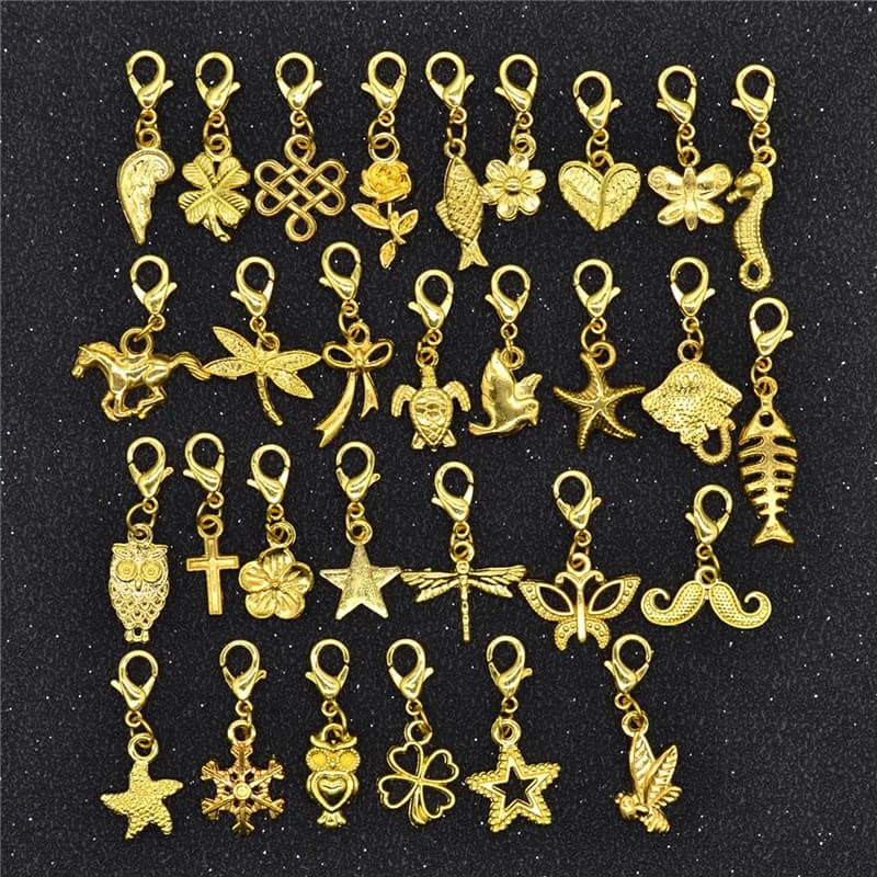 Anneaux de pince à cheveux de styles mixtes, breloques de fleurs de cuir chevelu de coeur d'animal, tresse de cheveux, perles de dreadlock de barbe, accessoires de tube, 30 pièces