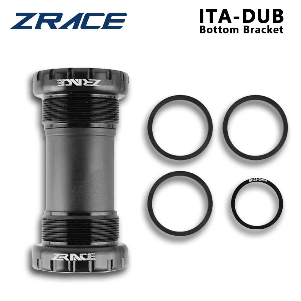 ZRACE ITA-DUB Boîtier de pédalier à filetage italien ITA 68/70mm compatible DUB pour vélo de route et VTT Noir