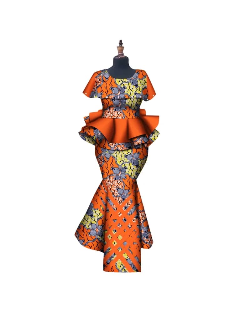 BintaRealavern-Robes africaines personnalisées pour femmes, haut à col en V, jupe sirène, indépendant, grande taille, 6XL, WY8300, nouveau