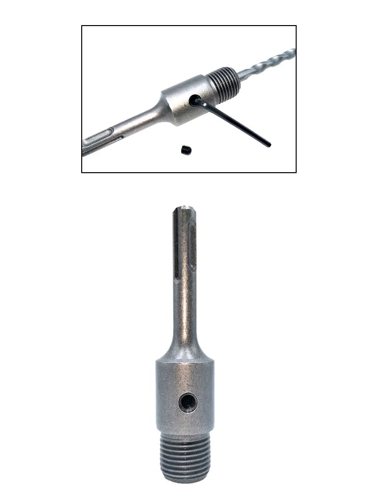 Adaptateur de tige d'extension LAVIE 1 pièce, de M22 à SDS Plus/Quatre queues carrées creuses, pour marteau électrique, scie cloche murale à pointe TCT