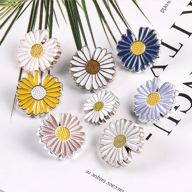 Petits boutons en résine en forme d'andre, 25mm, motif fleur de soleil, pour vêtements, manteau, pull, accessoires de bricolage