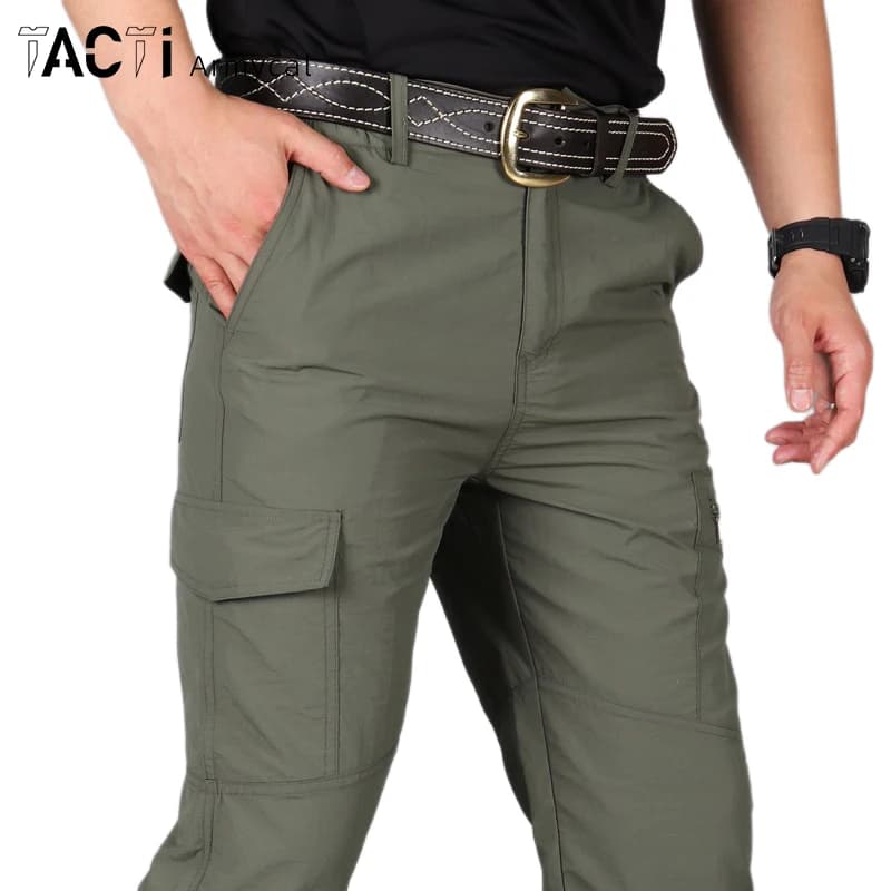 Nouveau pantalon décontracté hommes été pantalon d'entraînement militaire tactique Style militaire pantalon cargo pour hommes étanche à séchage rapide pantalon solide