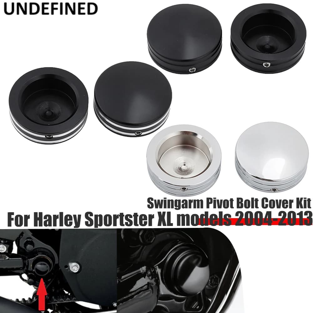 Kit de couvercle de boulon de Pivot de bras oscillant, couvercle de fourche plate arrière chromé noir CNC pour Harley Sportster XL 883 1200 quarante huit 2004 – 2013