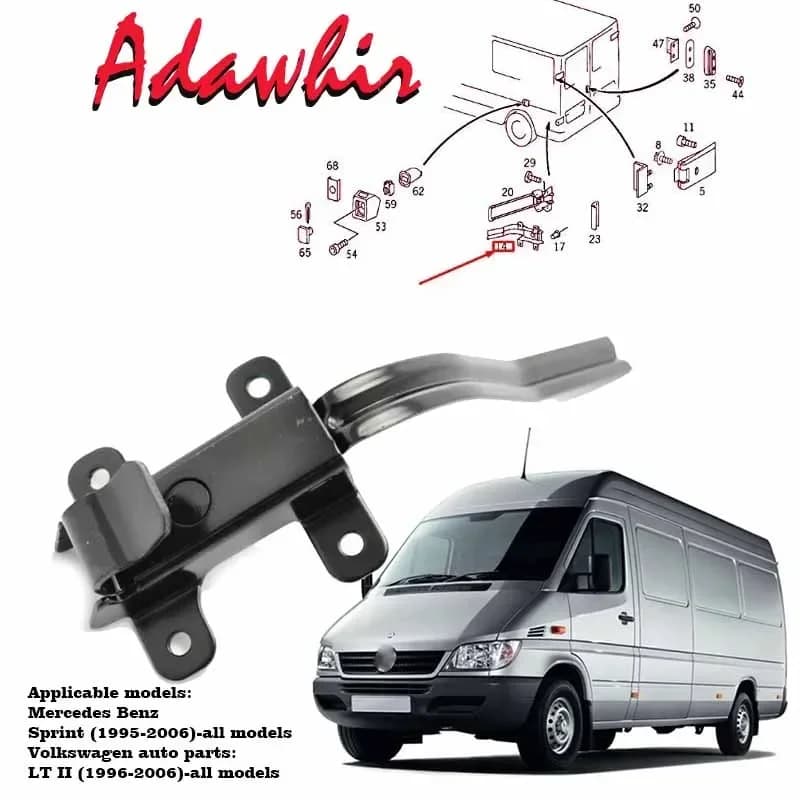 1x Crochet de sangle de contrôle de porte arrière pour Mercedes Sprinter VW LT II (1995-2006) 2D1827455