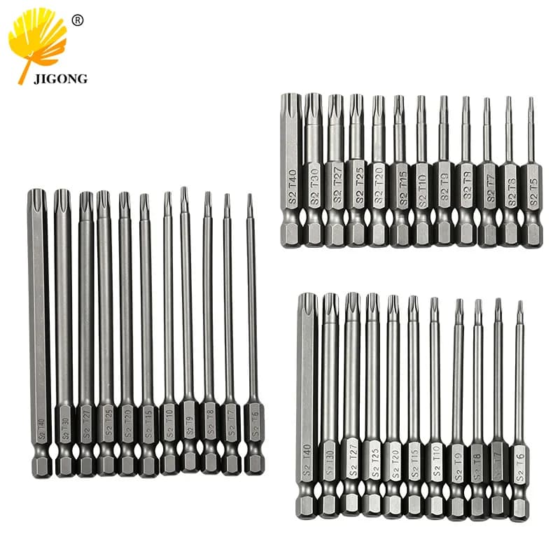Jeu d'embouts de sécurité, tournevis inviolable, foret, embouts de tournevis Torx à tête plate, embouts de tournevis hexagonaux 1/4 ", 11 pièces 12 pièces