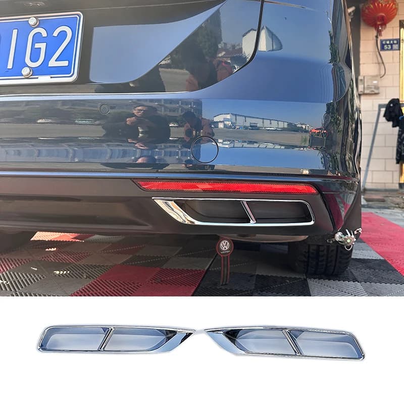 Bande décorative chromée pour pare-chocs arrière d'échappement VW Passat B8.5, accessoire ABS décoratif chromé 2020 2021 2022 2023 Passat B8.5