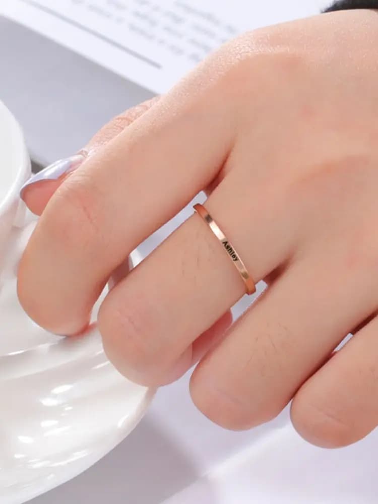 Lemegeton – 2/3/6/8mm bague personnalisé prénom bague personnalisable femme acier inoxydable nom anneaux pour femmes hommes en acier inoxydable famille gravé empilable anneau bijoux Cadeaux de la