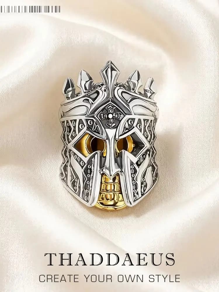 Perle crâne chevalier été rebelle rue solide 925 en argent Sterling cadeau Europe Karma breloques bijoux accessoire