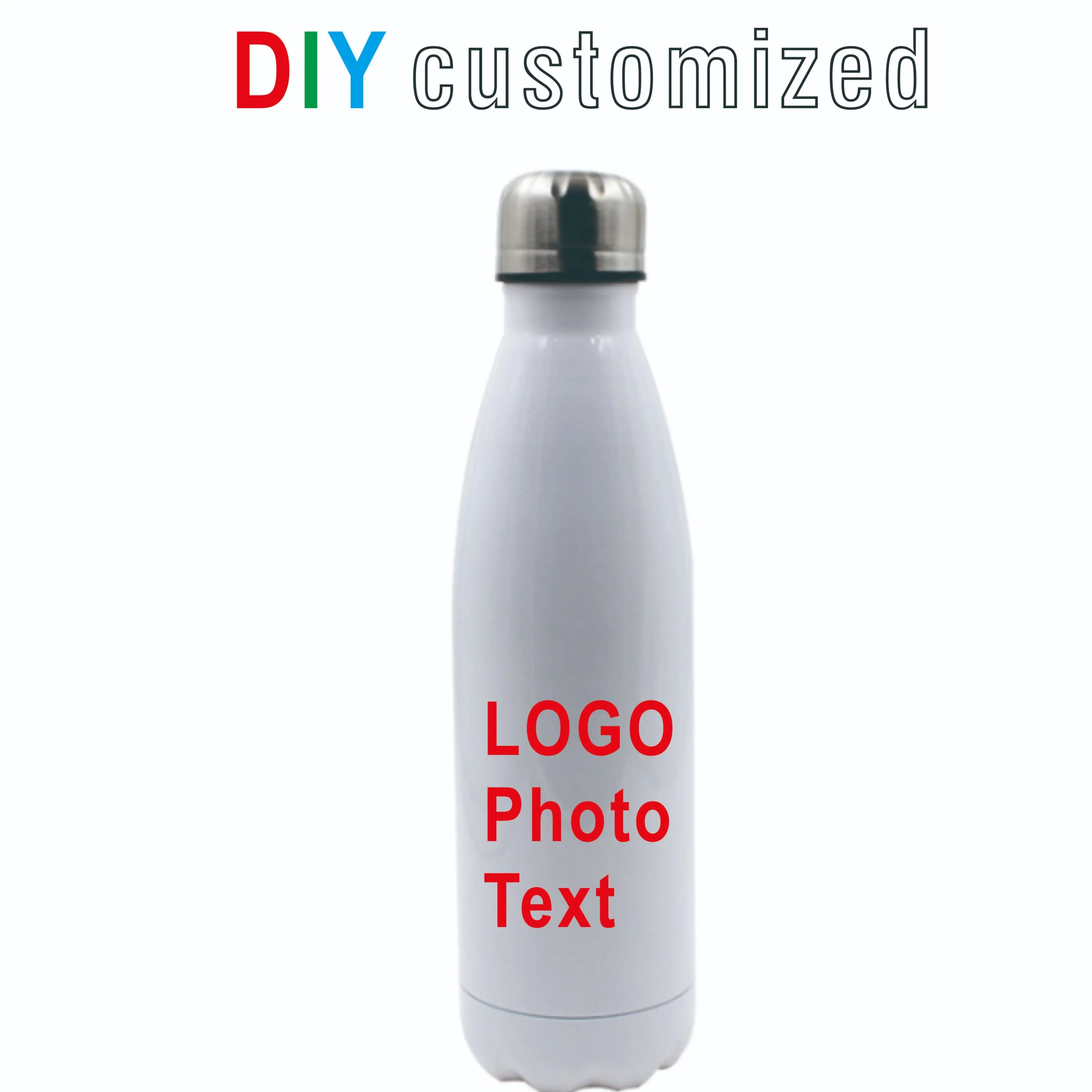 Bouteille isotherme Cola en acier inoxydable, impression personnalisée, logo, nom, photo, motif, sport, équipe, entreprise, cadeau créatif, bricolage, 500ml