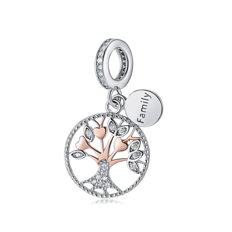 Breloques originales en argent Sterling 925, arbre généalogique, amour, cœur, maman, pendentif, perles adaptées aux Bracelets de marque, colliers pour femmes, bijoux à faire soi-même
