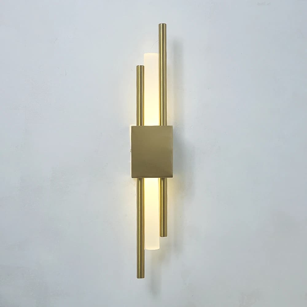 Applique murale LED moderne lampes murales noir et Bronze laiton or métal acrylique tuyau lampes murales LED pour salon applique murale