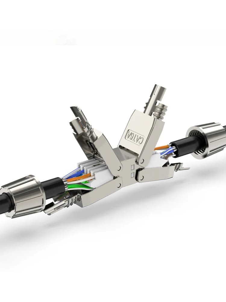 Boîtier de connexion/adaptateur de jonction ZoeRax Cat6A Cat7 pour câble RJ45, connecteur d'extension de câble LAN blindé intégral sans outil