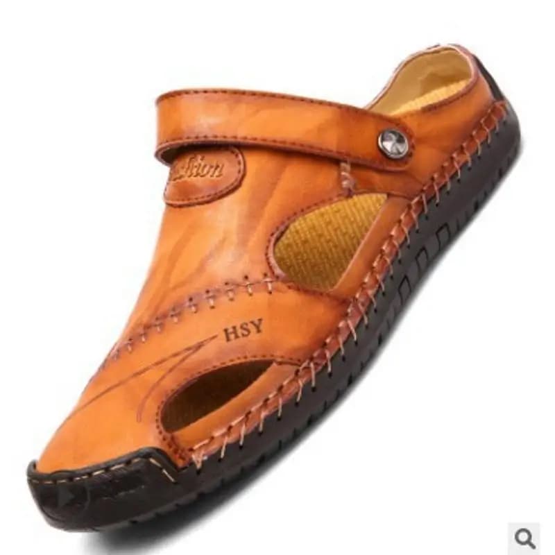 Tongs de plage en caoutchouc pour hommes, pantoufles en cuir, sandales de Style romain classique, chaussures d'extérieur, de Trekking aquatique