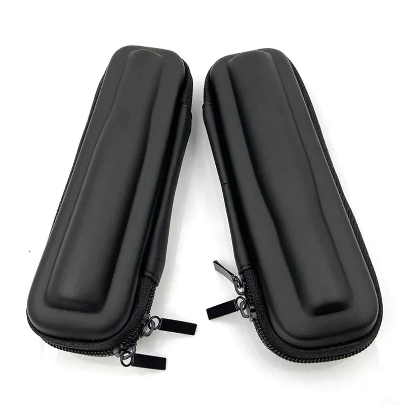 Mini étui à fermeture éclair en cuir noir, petit sac de transport EGo, briquet à stylo, outil de tuyau Acoo pour migrants