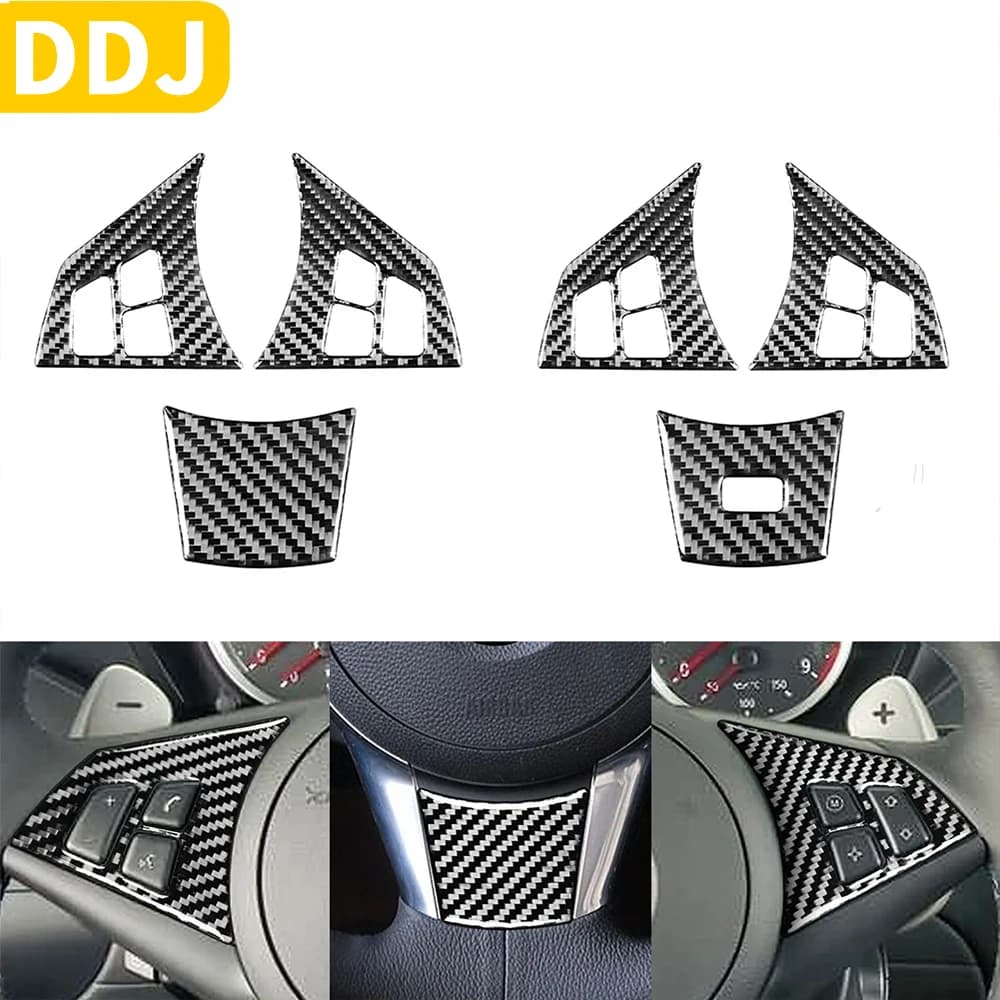 Group autocollant intérieur de volant de voiture en fibre de carbone, accessoires pour BMW Série 6, M6, E63, E64, 2004, 2005, 2006, 2007, 2008, 2009, 2010