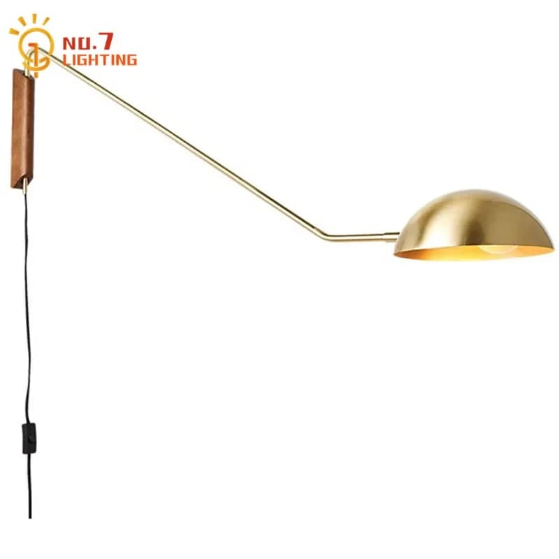 Applique murale Led réglable en métal et bois, Design italien, E27, avec bras pivotant, pour salon, arrière-plan, couloir, bureau, chevet