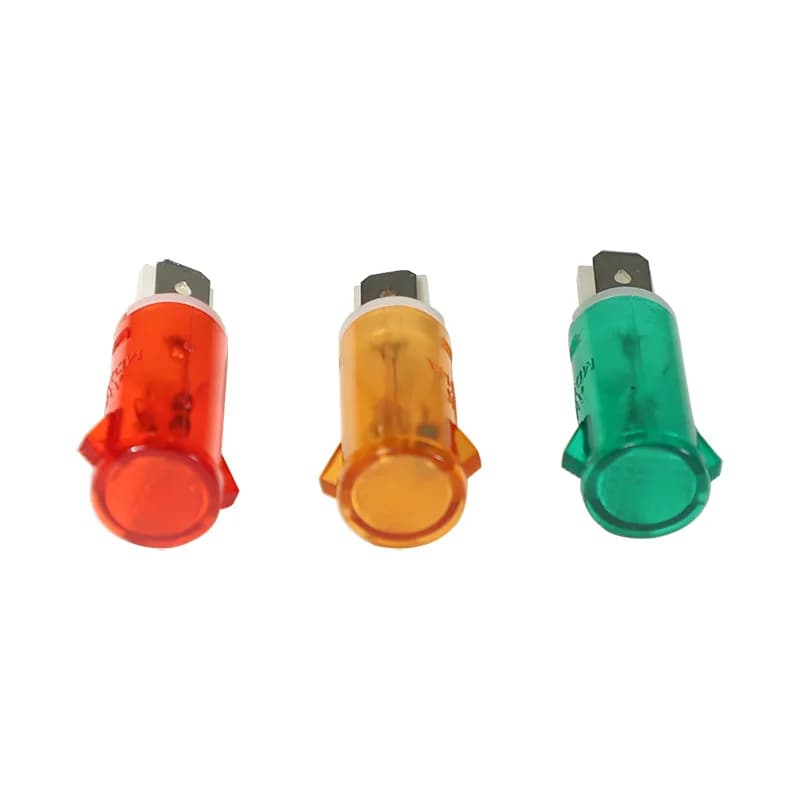 Panneau de lampe de signalisation 5 pièces, indicateur néon de montage rouge vert jaune lumières 220V 12V/24VDC 10mm MDX-11A lampe de signalisation de guidage