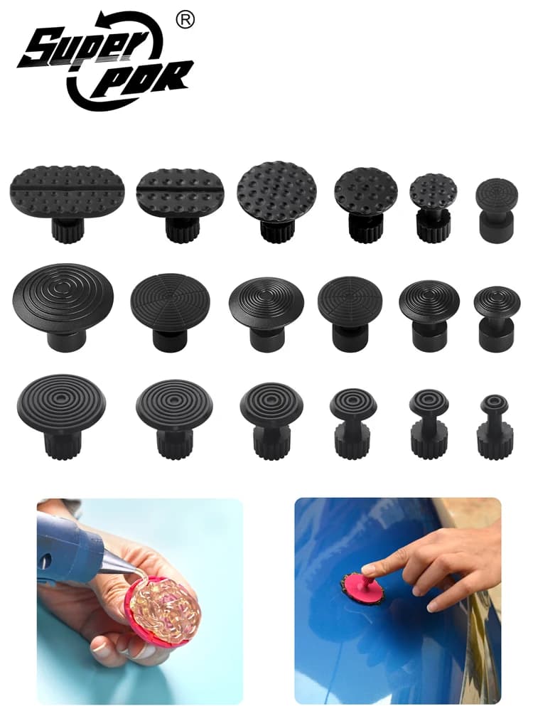 Onglets de colle PDR, outil PDR, joints de colle rouge, utilisation pour carrosserie automobile, débosselage sans peinture, outils auxiliaires, ventouse d'aspiration de champignons