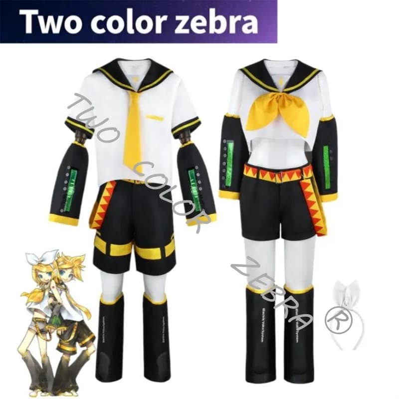 Costume de Cosplay Anime Kcagamine Rin Len, uniforme de marin, tenue de fête d'halloween, ensemble complet de tenues de bande dessinée de noël