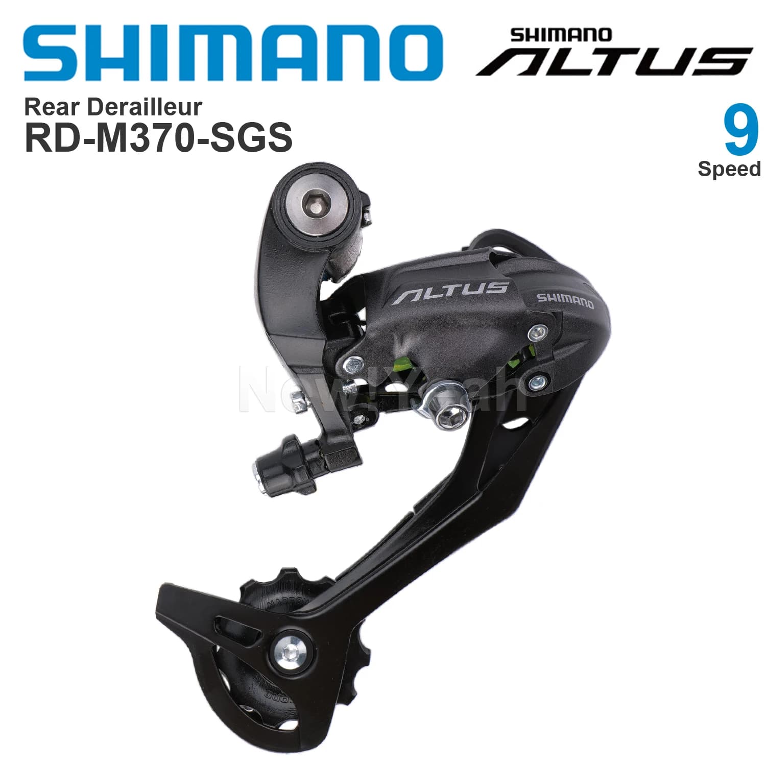 Dérailleur arrière SHIMANO ALTUS M370 RD-M370 9 vitesses Capacité totale 45T Pignon bas 28T-34T Pignon haut 11T Pièces d'origine VTT