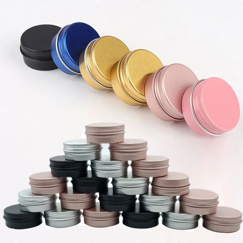 Boîtes vides en métal et aluminium, 10 pièces, 5g 10g 15g 20g 30g 50g 60g, bougies rondes à vis, bougies à épices, crème pour le visage, conteneurs à couvercle scellé