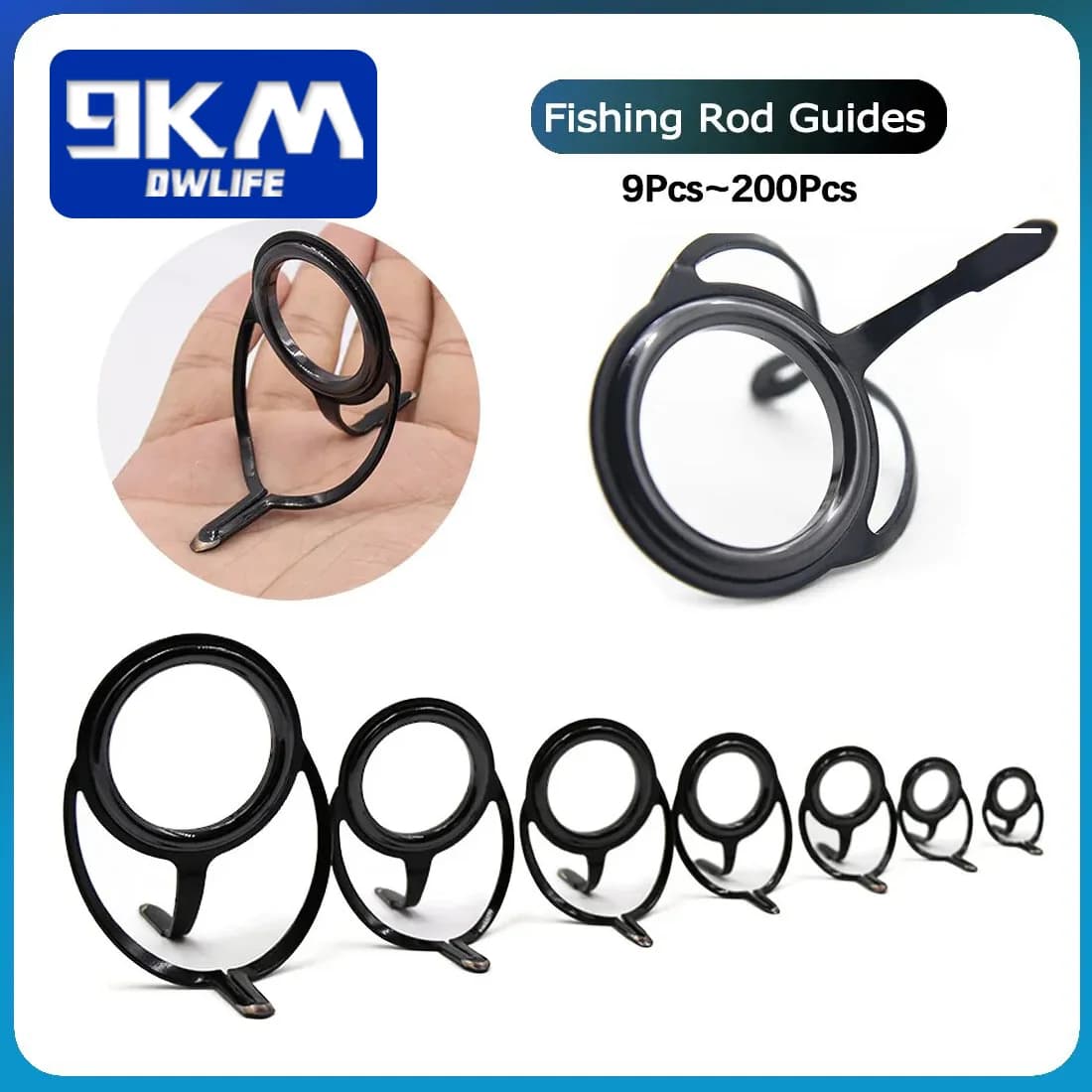 Kit de réparation de canne à pêche, composants de construction de canne à pêche rotative, Guides de canne à pêche en acier inoxydable, ensemble de remplacement, matériel 4 ~ 38mm