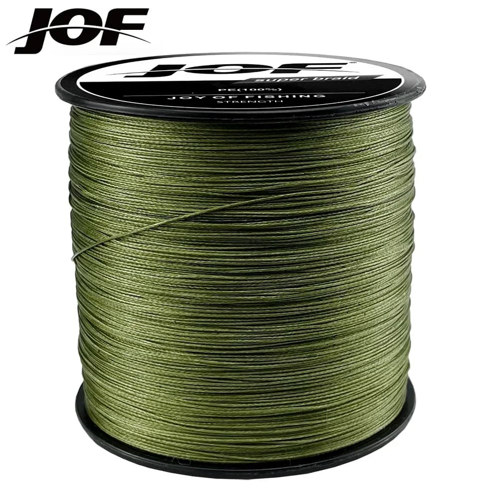 JOF – ligne de pêche à la carpe, 8 brins/4 brins, 500M/300M/100M, cordon PE multifilament tressé, matériau Janpan 10-120LB