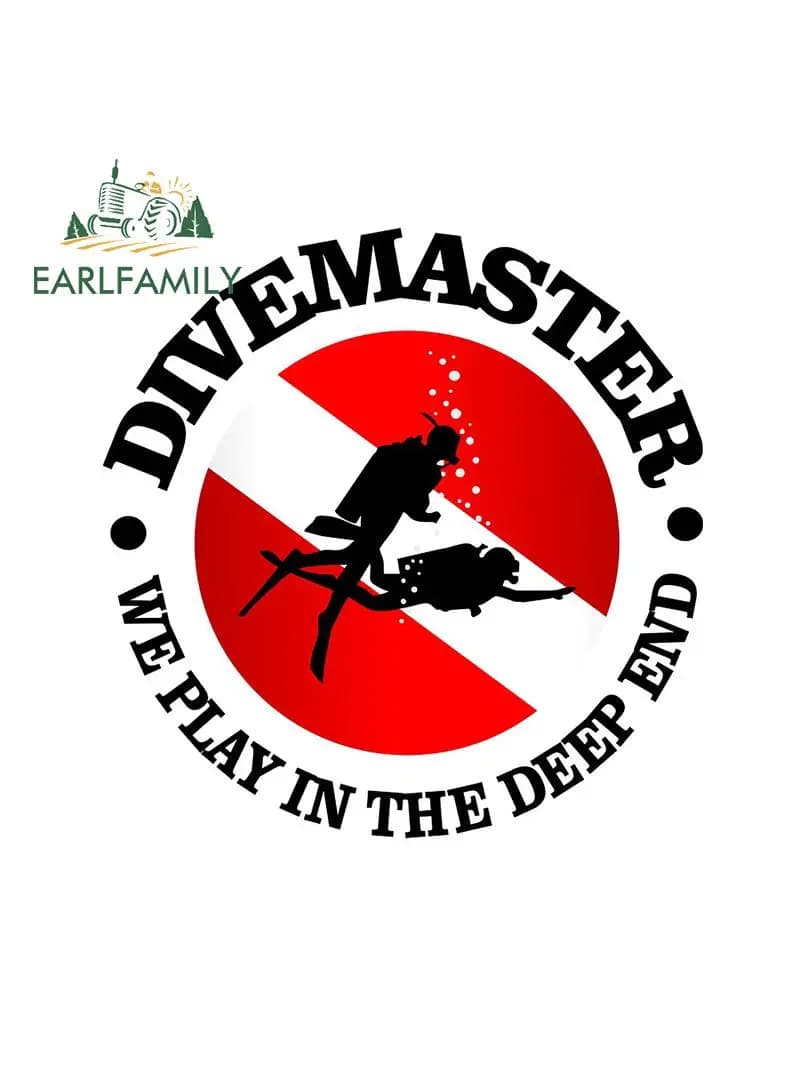 EARLFAMILY – drapeau de plongée pour Divemaster, étiquette de voiture JDM, étanche, à la mode, anti-rayures, pour coffre de fenêtre, 13cm x 12.6cm