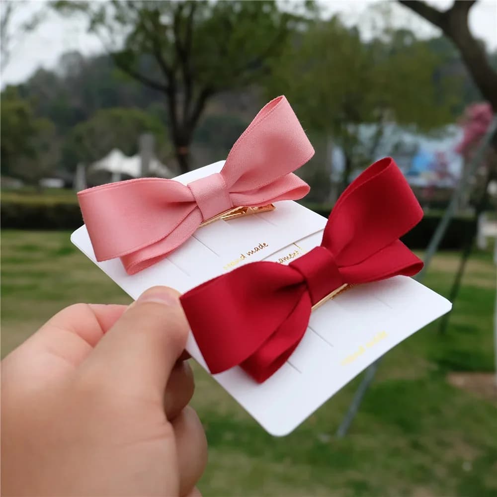 Pince à cheveux coréenne pour filles, ruban à nœud, vêtements de sauna, queue de cheval de printemps, épingle à cheveux simple pour femme, cadeau de fleur de tête, irritation, mode, ensemble de 2