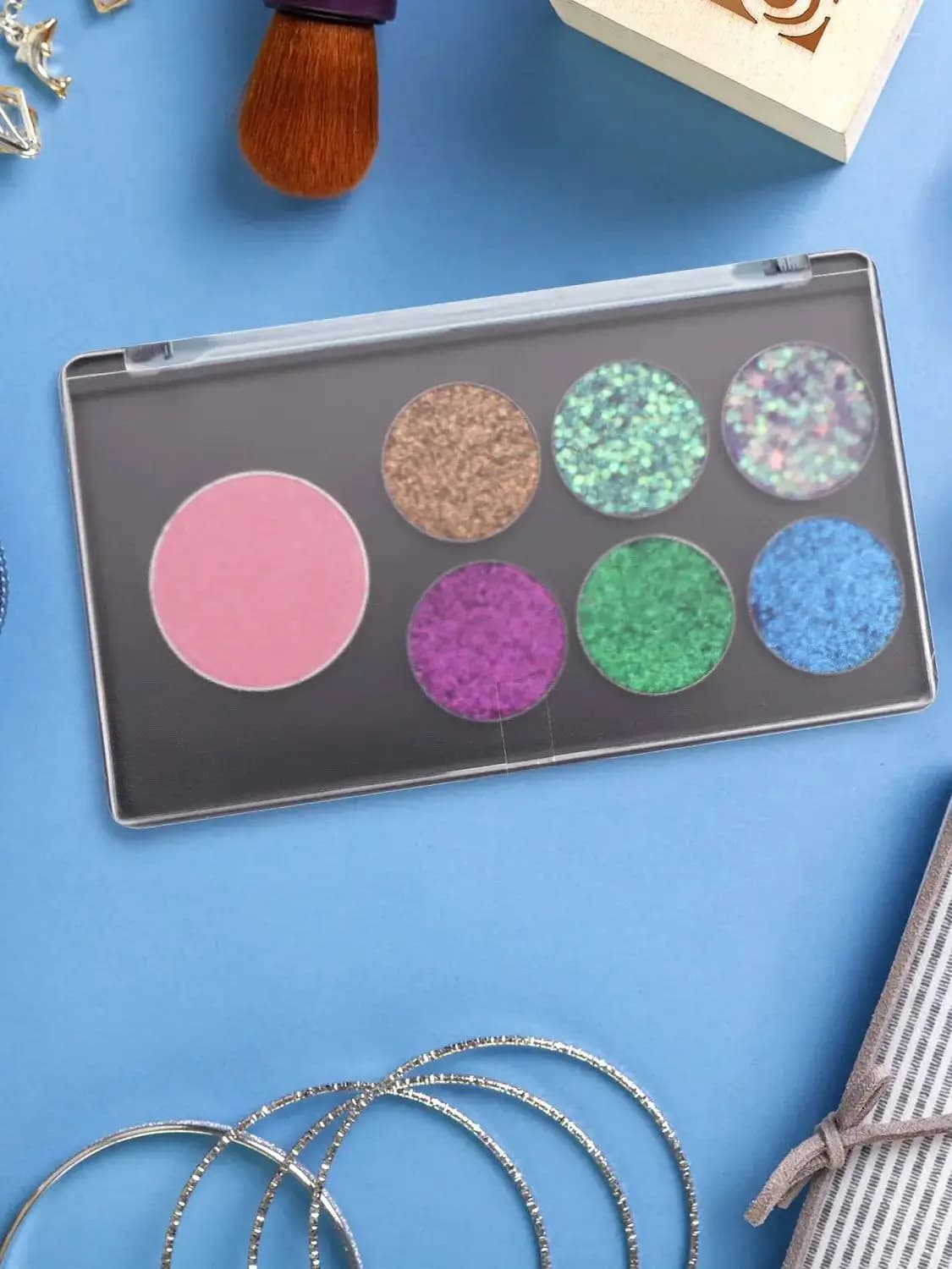 Palette de maquillage rectangulaire à aimant, 5 paquets, distribution de fard à paupières, rouge à lèvres, poudre de Blush, boîte de rangement magnétique, plaque vide F3387