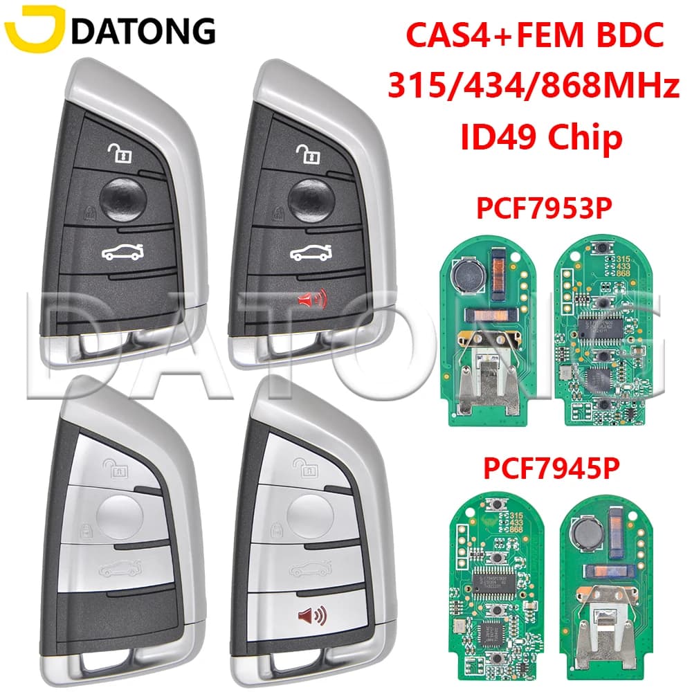 Datong Wolrd clé de télécommande de voiture pour BMW série 3 5 7 X3 X5 X6 F10 F11 F07 F18 F15 F45 F46 F85 ID49 PCF7953 clé de proximité